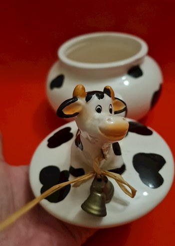 Siyah Beyaz Desenli İnek Figürlü Kavanoz - Görsel 8