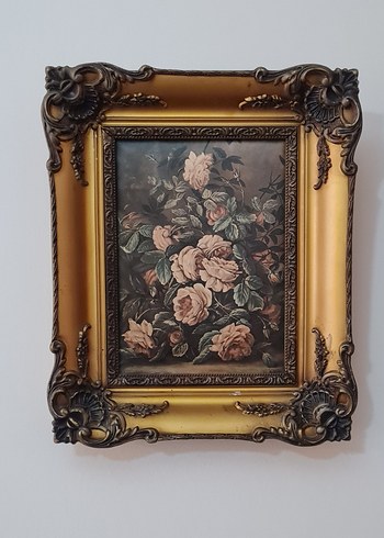 Diger Altın Renkli Koyu Çiçekli Çerçeve - Görsel 6