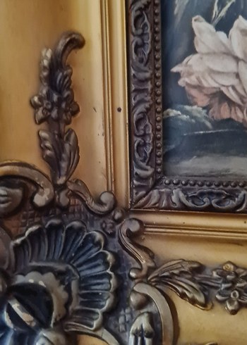 Diger Altın Renkli Koyu Çiçekli Çerçeve - Görsel 9