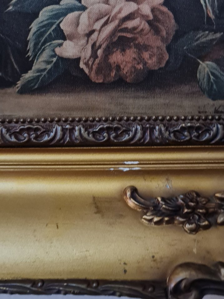 Diger Altın Renkli Koyu Çiçekli Çerçeve - Görsel 3