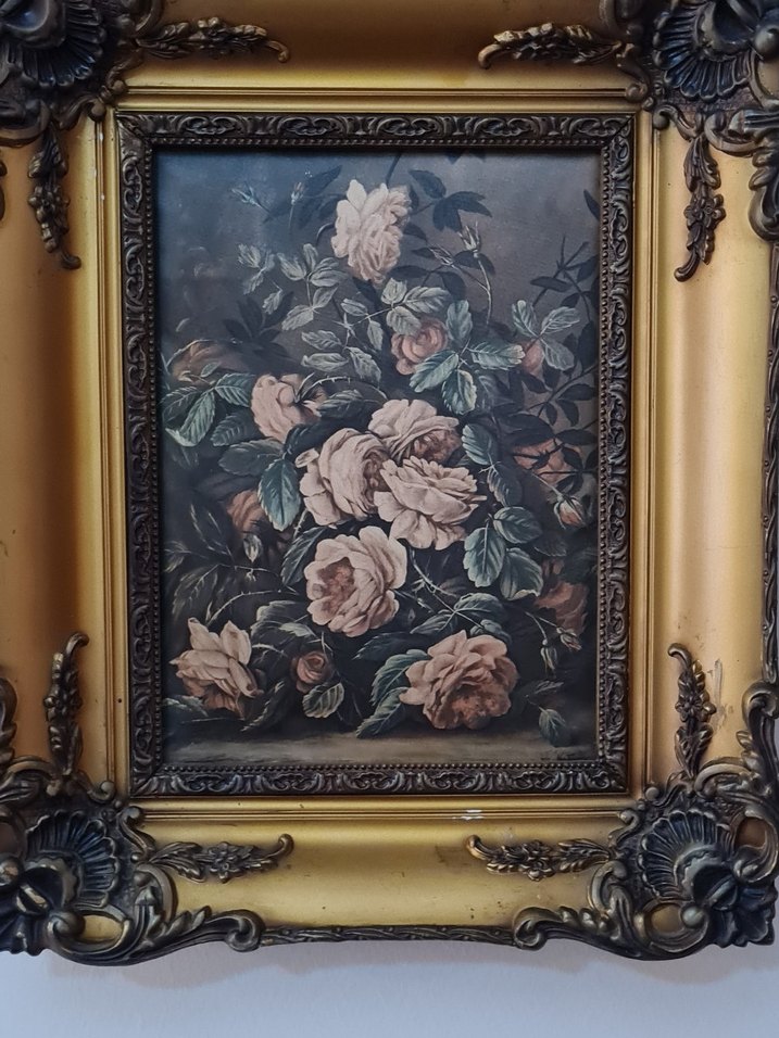 Diger Altın Renkli Koyu Çiçekli Çerçeve - Görsel 5