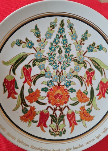 Sümerbank damgalı Çiçek Desenli Çok Renkli Tabak - Görsel 9