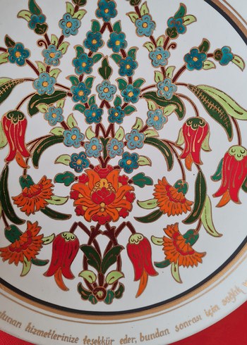 Sümerbank damgalı Çiçek Desenli Çok Renkli Tabak - Görsel 8