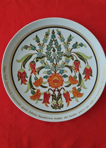 Sümerbank damgalı Çiçek Desenli Çok Renkli Tabak - Görsel 10