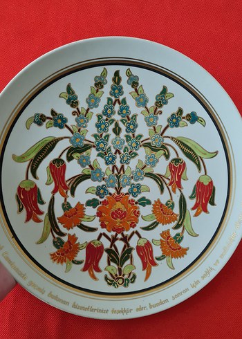 Sümerbank damgalı Çiçek Desenli Çok Renkli Tabak - Görsel 12