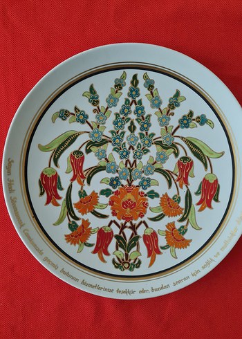 Sümerbank damgalı Çiçek Desenli Çok Renkli Tabak - Görsel 2