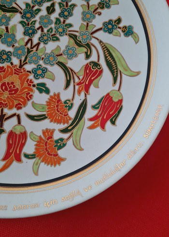 Sümerbank damgalı Çiçek Desenli Çok Renkli Tabak - Görsel 13
