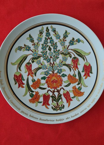 Sümerbank damgalı Çiçek Desenli Çok Renkli Tabak - Görsel 15