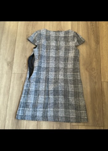 Dilvin Gri Ekose Kısa Elbise Kareli - Görsel 2