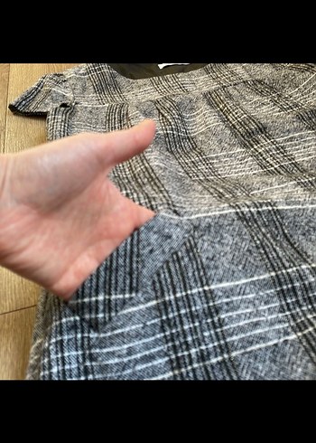 Dilvin Gri Ekose Kısa Elbise Kareli - Görsel 3