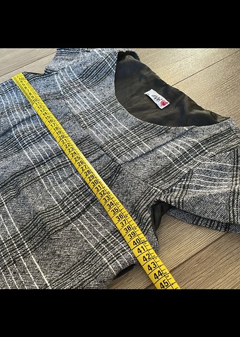 Dilvin Gri Ekose Kısa Elbise Kareli - Görsel 6