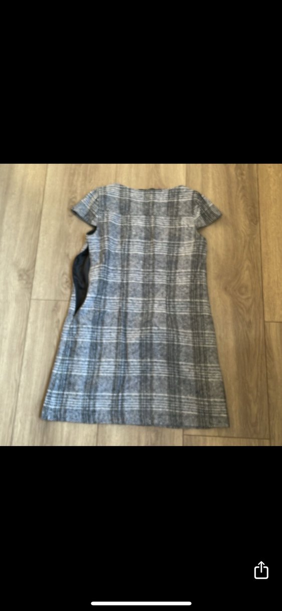 Dilvin Gri Ekose Kısa Elbise Kareli - Görsel 2