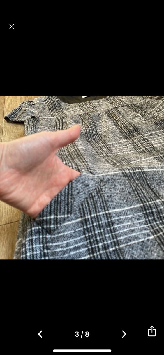 Dilvin Gri Ekose Kısa Elbise Kareli - Görsel 3