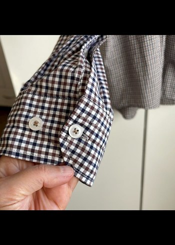 Süvari M Beden Uzun Kollu Kareli Erkek Gömlek - Görsel 4
