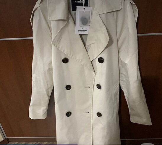 s Beden beyaz Renk Pull bear trençkot