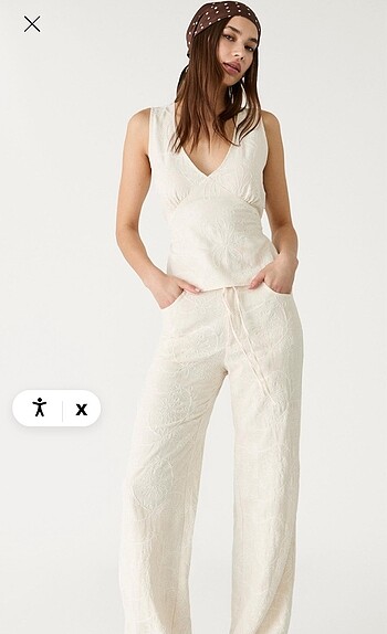 Stradivarius keten karışımlı pantolaon