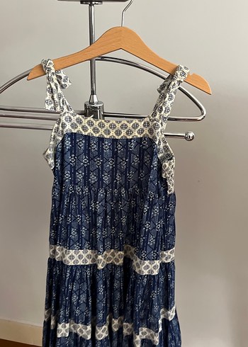 Bohem Desenli İpli Midi Elbise - Görsel 2