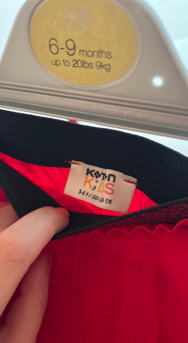 Kırmızı Kız Çocuk Fırfırlı Etek - Görsel 2