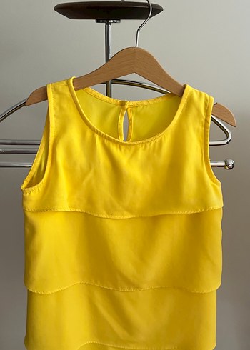 Sarı Fırfırlı Kolsuz elbise - Görsel 2