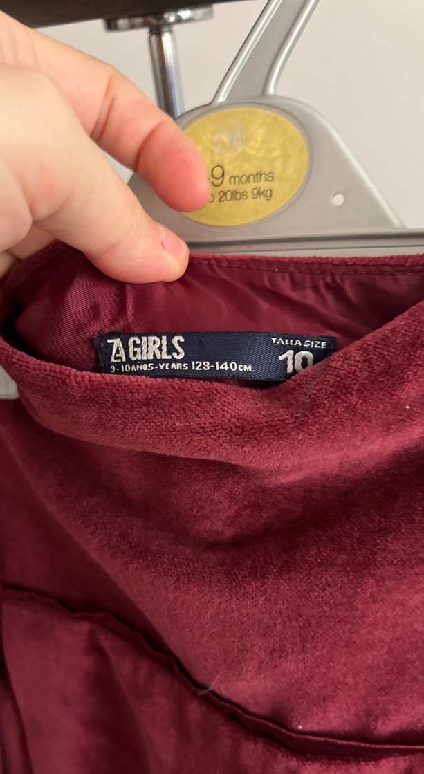 Bordo Süet Kız Çocuk Etek - Görsel 2