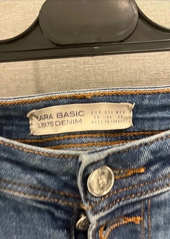 Düğmeli Mavi Kadın Denim Pantolon - Görsel 5