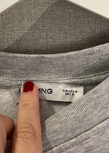 Gri Kadın Pamuklu Sweatshirt - Görsel 3