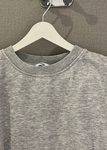 Gri Kadın Pamuklu Sweatshirt - Görsel 2