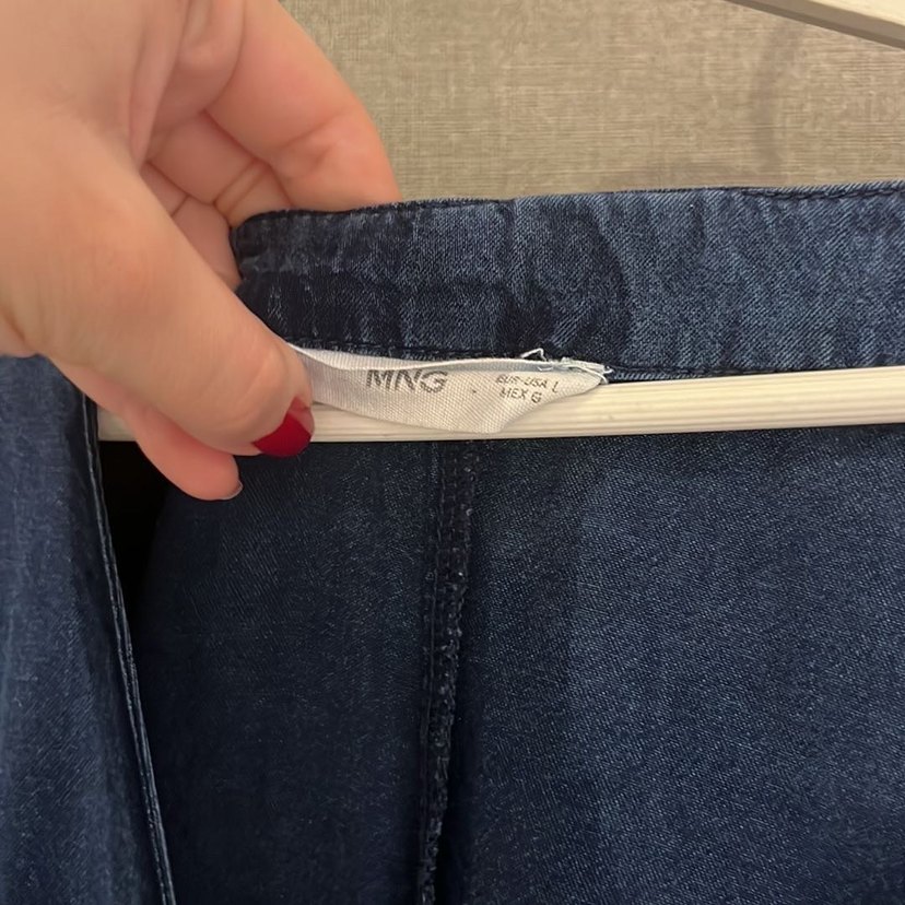 Düğmeli Lacivert Denim Kısa Tulum - Görsel 5