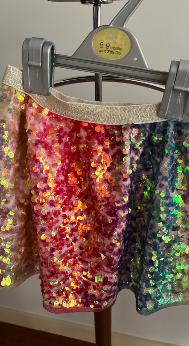 Renkli Parlak Simli Kız Çocuk Eteği - Görsel 2