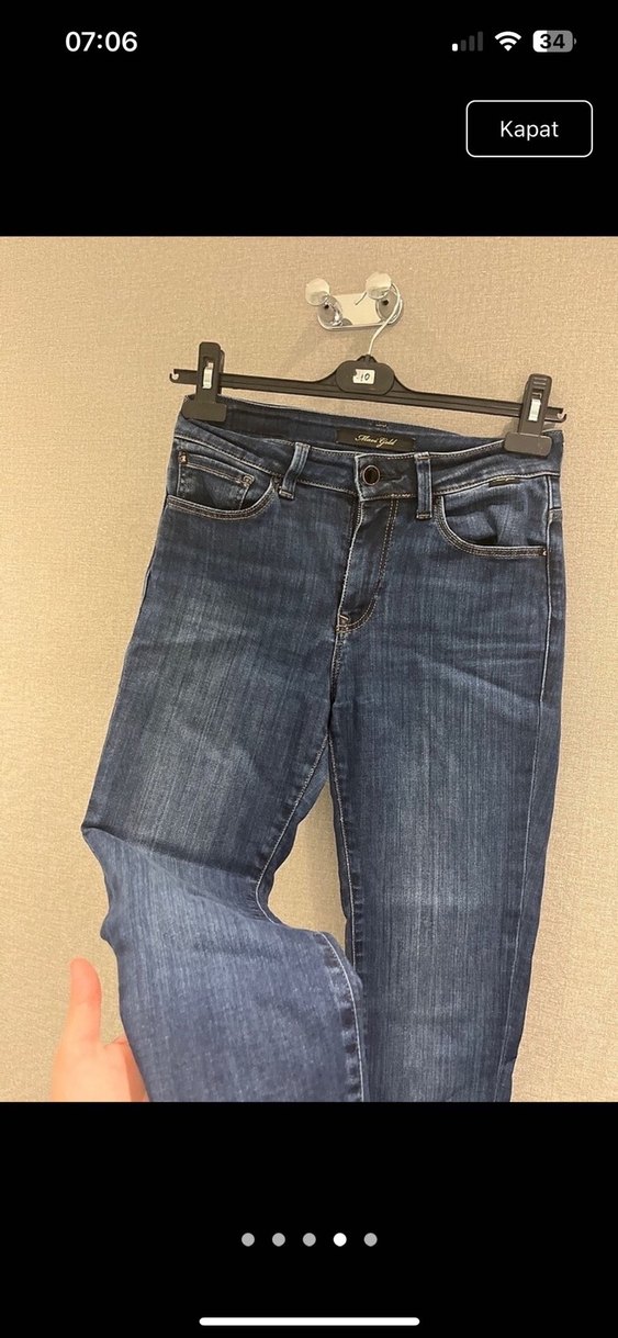 Kadın Lacivert Midi Boy Denim Pantolon - Görsel 4