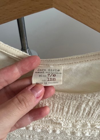 Nakışlı Beyaz Örme Uzun Kollu Bluz - Görsel 2