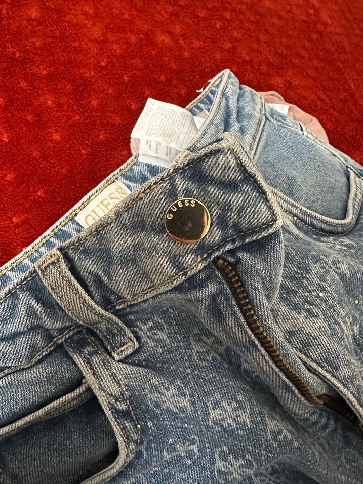 Guess Düğmeli Mavi Kadın Kot Pantolon - Görsel 4