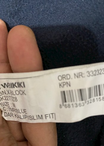 17-18 years Beden mavi Renk Erkek Kapüşonlu Fermuarlı Mont