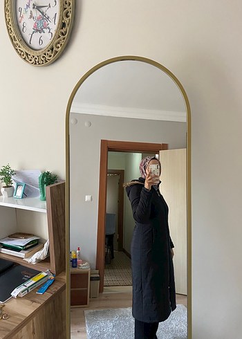 Siyah Uzun Kadın Mont - Görsel 5