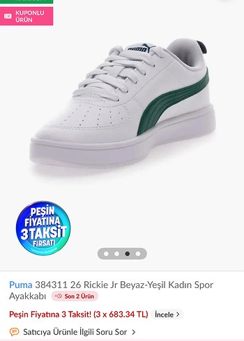 Puma Beyaz-Yeşil Kadın Spor Ayakkabı - Görsel 2