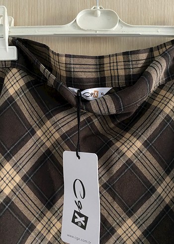 Kadın Kahverengi Ekose etek - Görsel 7