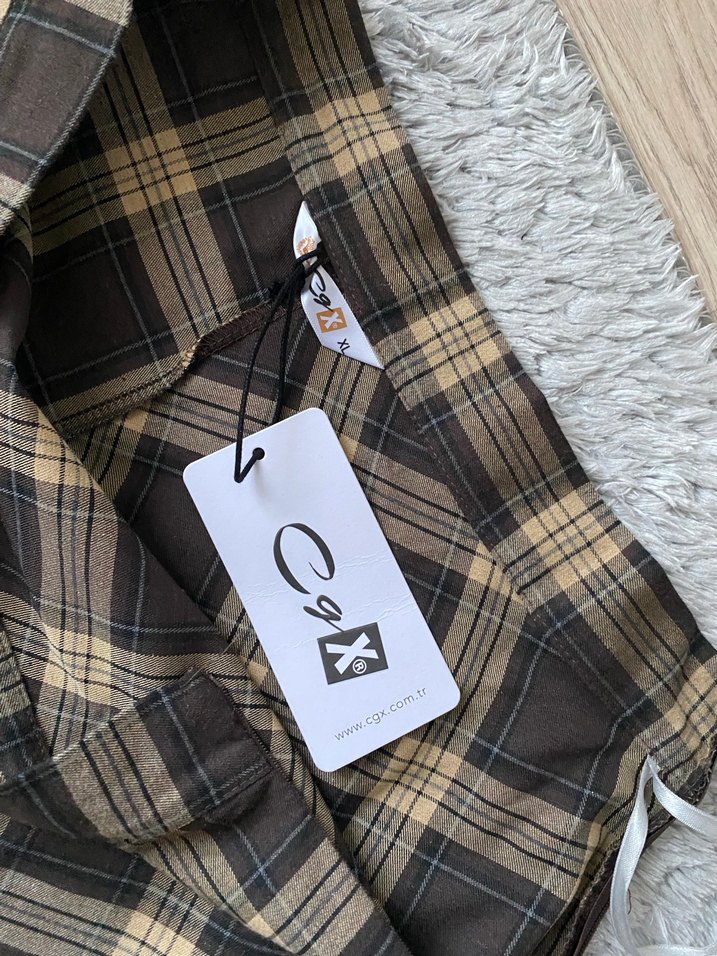 Kadın Kahverengi Ekose etek - Görsel 2