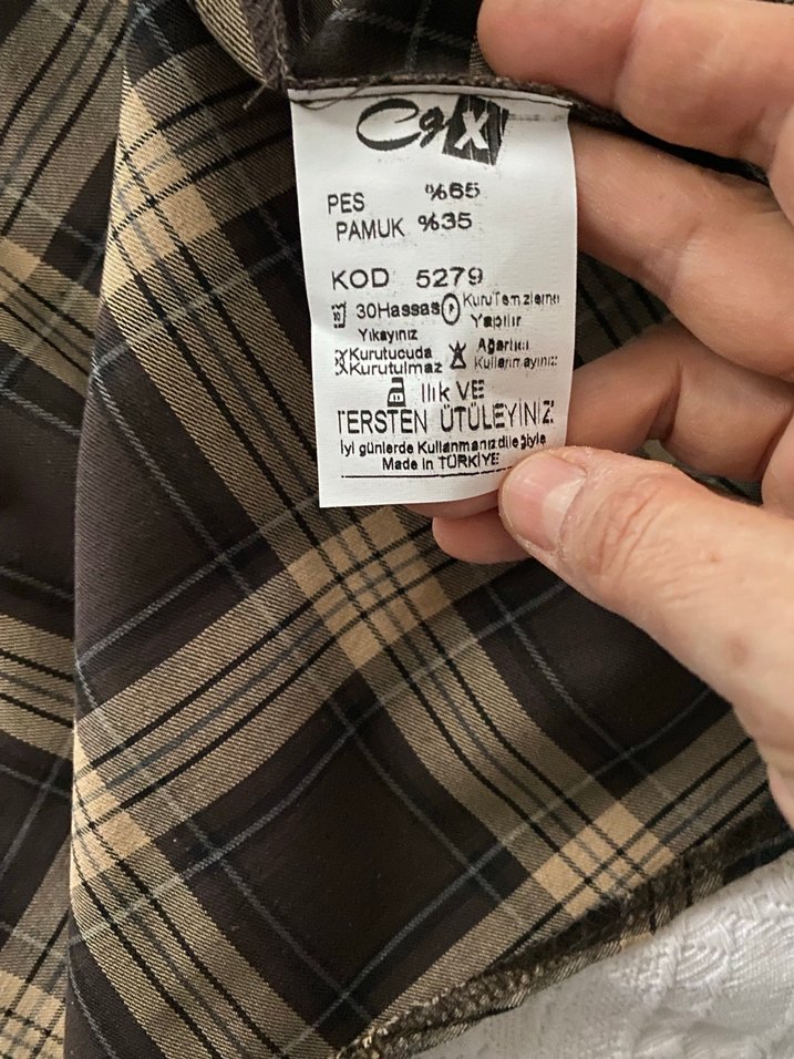 Kadın Kahverengi Ekose etek - Görsel 3