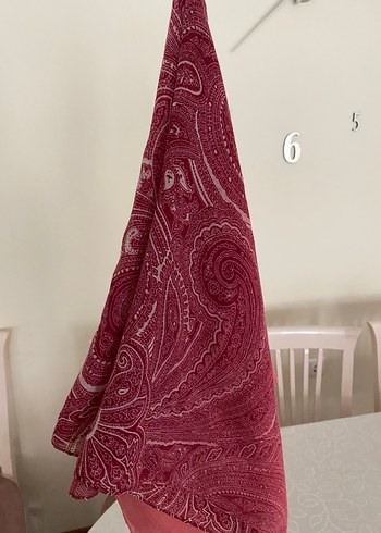 Kadın Çok Renkli Keten pamuklu şal - Görsel 5