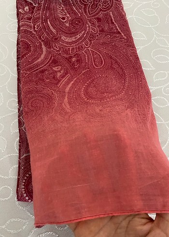 Kadın Çok Renkli Keten pamuklu şal - Görsel 6