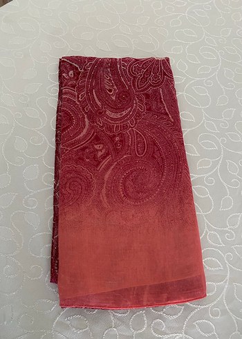 Kadın Çok Renkli Keten pamuklu şal - Görsel 7