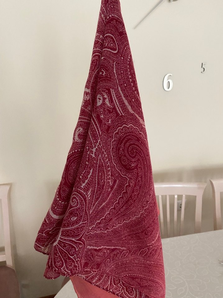 Kadın Çok Renkli Keten pamuklu şal - Görsel 5