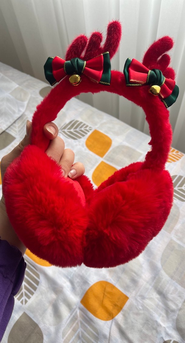 Kızlar için renkli kürklü kulaklık - Görsel 3