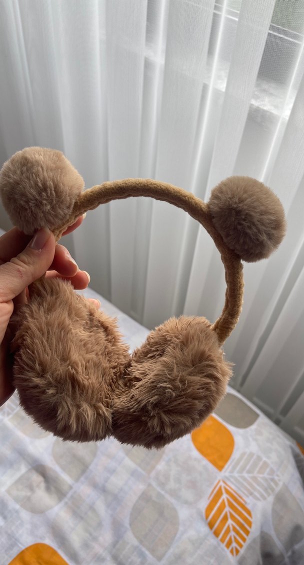 Bej Peluş Kulaklık - Görsel 2