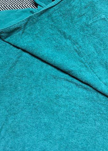 Turkuaz Kapüşonlu Bornoz - Görsel 5