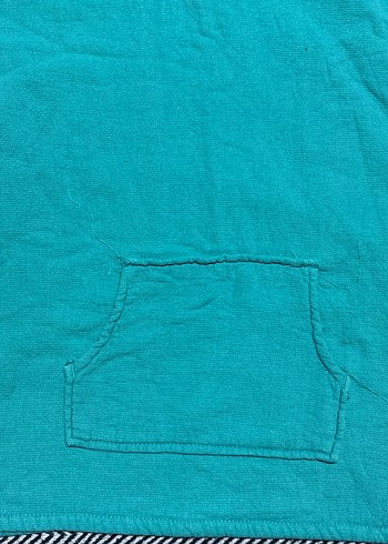 Turkuaz Kapüşonlu Bornoz - Görsel 2