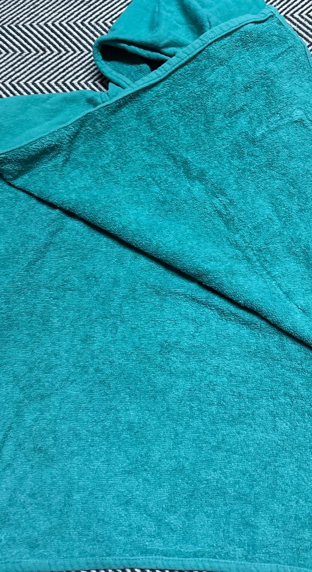 Turkuaz Kapüşonlu Bornoz - Görsel 5
