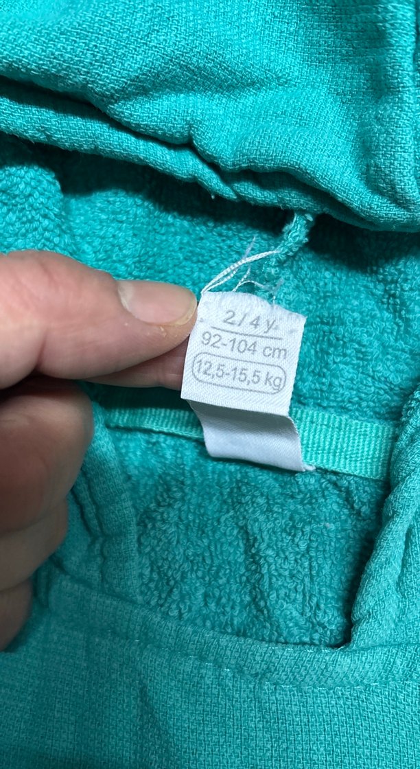 Turkuaz Kapüşonlu Bornoz - Görsel 4