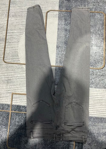 Gri Düğmeli Erkek Denim Pantolon - Görsel 2