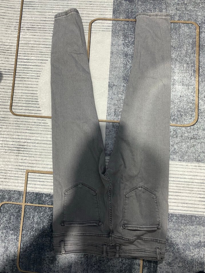 Gri Düğmeli Erkek Denim Pantolon - Görsel 2